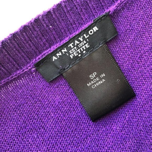 Ann Taylor Petite Purple Open Cardigan SP - Picture 6 of 6